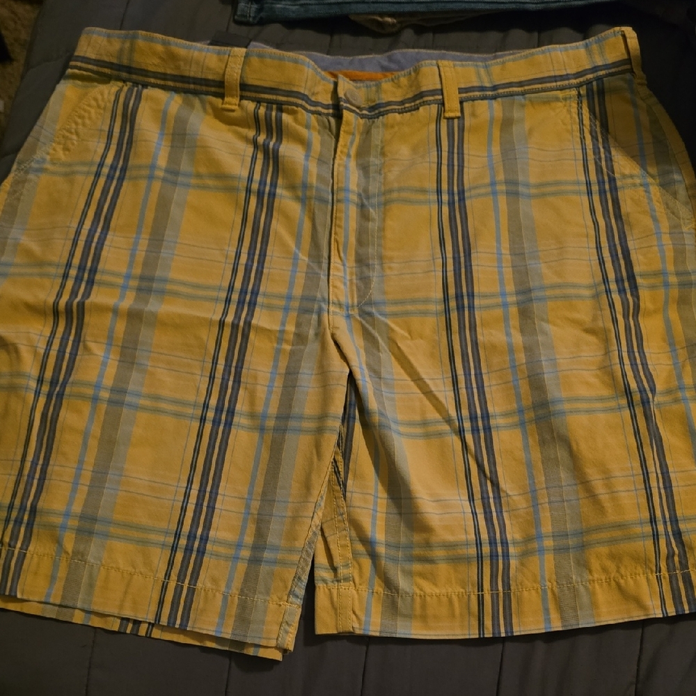 Savane Yellow and Blue Plaid Men's Shorts